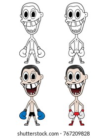 Boxer cartoon, funny boxer