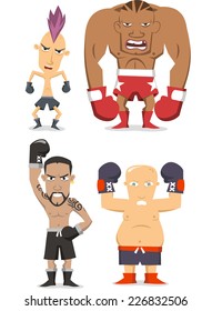 Boxer cartoon illustrations