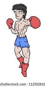 Boxer cartoon man
