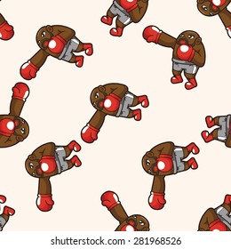 boxer , cartoon seamless pattern background