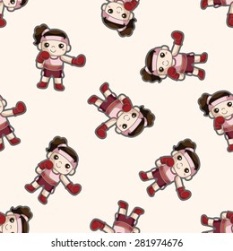 boxer , cartoon seamless pattern background