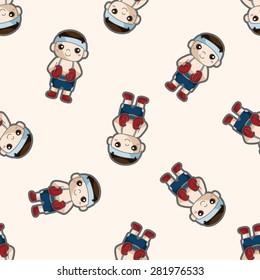 boxer , cartoon seamless pattern background