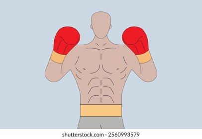 a boxer cartoon vector art on a white background
