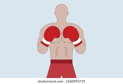 a boxer cartoon vector art on a white background
