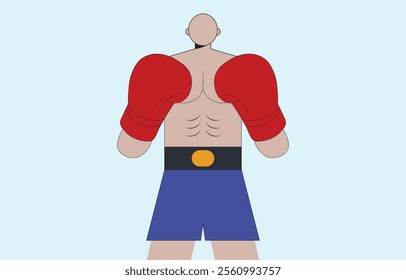 a boxer cartoon vector art on a white background
