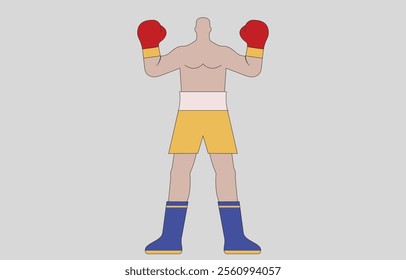 a boxer cartoon vector art on a white background
