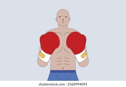 a boxer cartoon vector art on a white background
