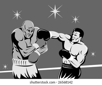 Boxer connecting a knockout punch