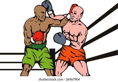 Boxer connecting a punch