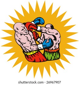 Boxer connecting a punch