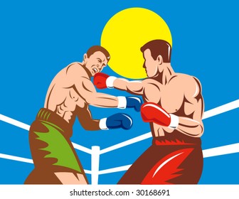 Boxer connecting a punch