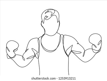 Boxer. Continuous line