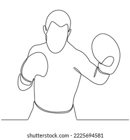 Boxer continuous line drawing vector line art illustration