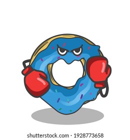 Boxer cute donuts character vector template design illustration