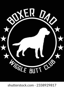 Boxer dad wiggle pero club EPS archivo para máquina de corte. Puede editar e imprimir esta imagen vectorial con el editor EPS.