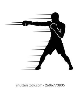 A Boxer Delivering a Rapid Combination of Punches