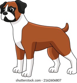 Boxer Dog Cartoon Colored Clipart Illustration