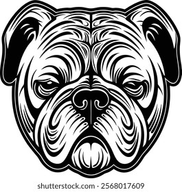 Boxer Dog Face Close Short silhouette Illustration artwork