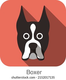 Boxer dog face flat icon