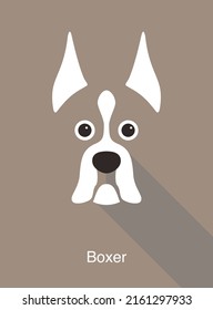 Boxer dog face flat icon design, vector illustration