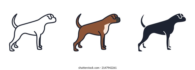 boxer dog icon symbol template for graphic and web design collection logo vector illustration