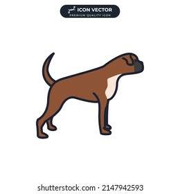 boxer dog icon symbol template for graphic and web design collection logo vector illustration