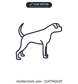 boxer dog icon symbol template for graphic and web design collection logo vector illustration