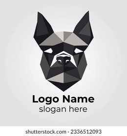 Boxer Dog Logo Abstract Vector Template Design Illustrator and dog muzzle black and white