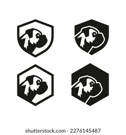 Boxer dog logo design template ,Boxer dog logo design concept ,Vector illustration