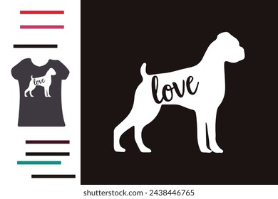 Boxer Hund Liebe T-Shirt Design 