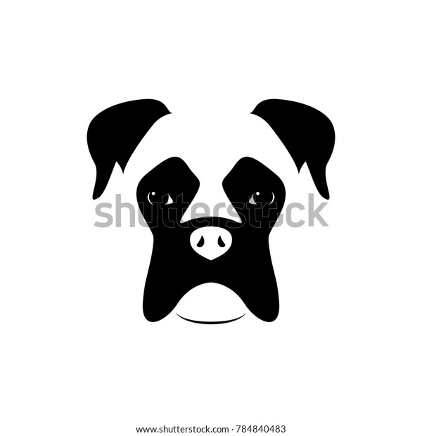 Boxer Dog Muzzle Black White Vector Stock Vector (Royalty Free ...