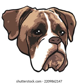 Boxer Dog Pet Colored Drawing
