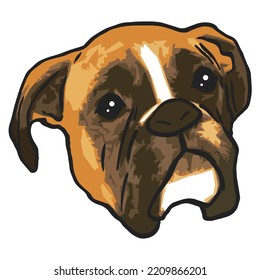 Boxer Dog Pet Colored Drawing