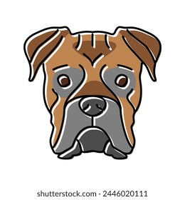 boxer dog puppy pet color icon vector. boxer dog puppy pet sign. isolated symbol illustration