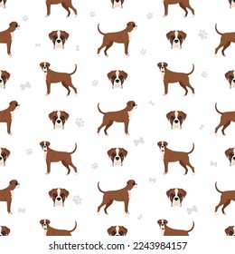 Boxer dog seamless pattern. Vector illustration