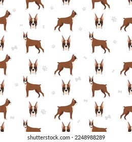 Boxer dog seamless pattern. Vector illustration