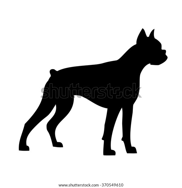 Download Boxer Dog Silhouette Stock Vector (Royalty Free) 370549610