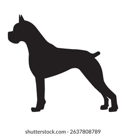 Boxer Dog silhouette icon vector illustration design on white background