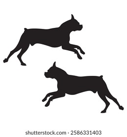 Boxer dog Silhouette, Boxer dog illustration, Boxer dog icon Silhouette, Boxer dog Silhouette illustration