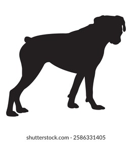 Boxer dog Silhouette, Boxer dog illustration, Boxer dog icon Silhouette, Boxer dog Silhouette illustration