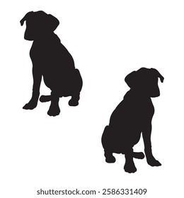 Boxer dog Silhouette, Boxer dog illustration, Boxer dog icon Silhouette, Boxer dog Silhouette illustration