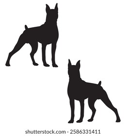 Boxer dog Silhouette, Boxer dog illustration, Boxer dog icon Silhouette, Boxer dog Silhouette illustration