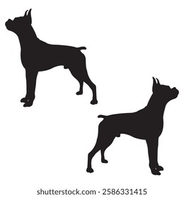 Boxer dog Silhouette, Boxer dog illustration, Boxer dog icon Silhouette, Boxer dog Silhouette illustration