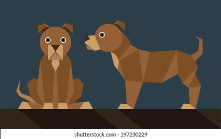 Boxer dog  Simple illustration in the flat style, colors easy to change. 