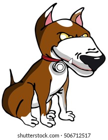 boxer dog sitting quietly and watching