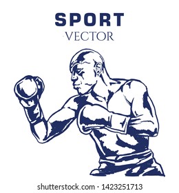 Boxer Fight Drawing Vector Sport