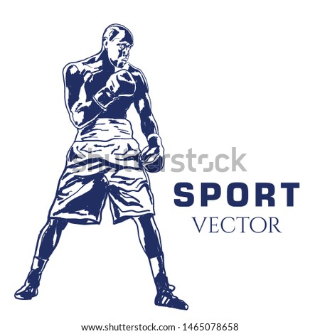 Boxer Fight Drawing Vector Sport