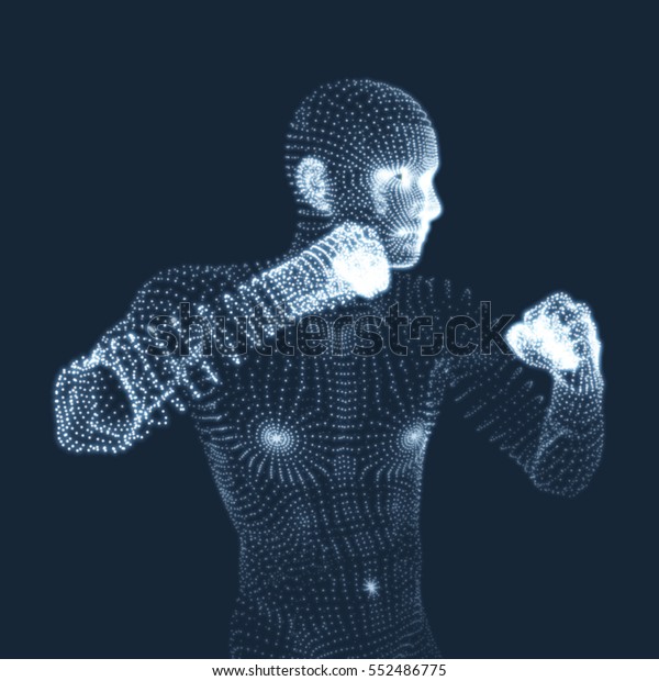 Boxer Fighting Man 3d Model Man Stock Vector (Royalty Free) 552486775 ...