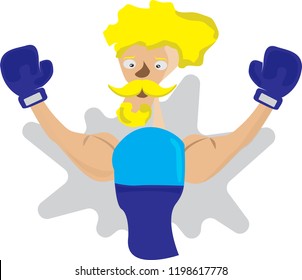 Boxer - flag colours of Sweden with swedish boxer's pose