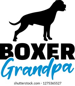 Boxer Grandpa silhouette in black